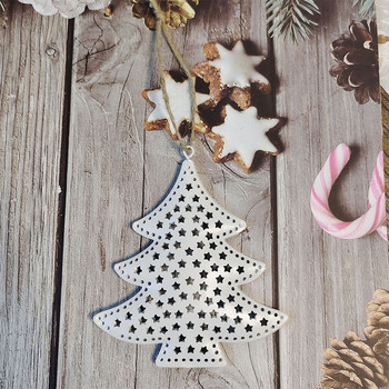 Χριστουγεννιάτικο μενταγιόν Διακοσμητικά από σφυρήλατο σίδερο Μεταλλικό ντεκόρ χριστουγεννιάτικου δέντρου Star Love μενταγιόν Hollow Crafts Δώρο για διακόσμηση οικιακών παραθύρων