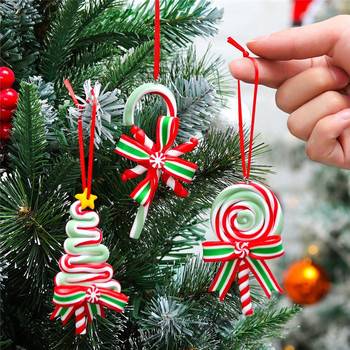 8 части Коледна близалка Висулка Орнаменти Коледно дърво Сладки фалшиви бонбони Висящи декорации Парти консумативи Подаръци