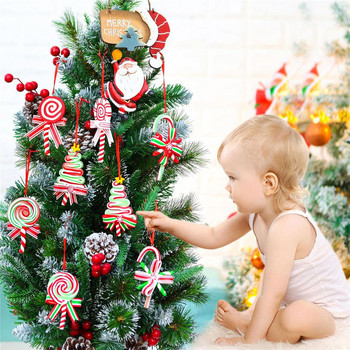 8 τεμάχια Χριστουγεννιάτικα στολίδια με κρεμαστό γλειφιτζούρι Χριστουγεννιάτικο δέντρο Γλυκό ψεύτικο ζαχαροκάλαμο Κρεμαστά διακοσμητικά για πάρτι Προμήθειες Δώρα
