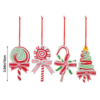 8 части Коледна близалка Висулка Орнаменти Коледно дърво Сладки фалшиви бонбони Висящи декорации Парти консумативи Подаръци