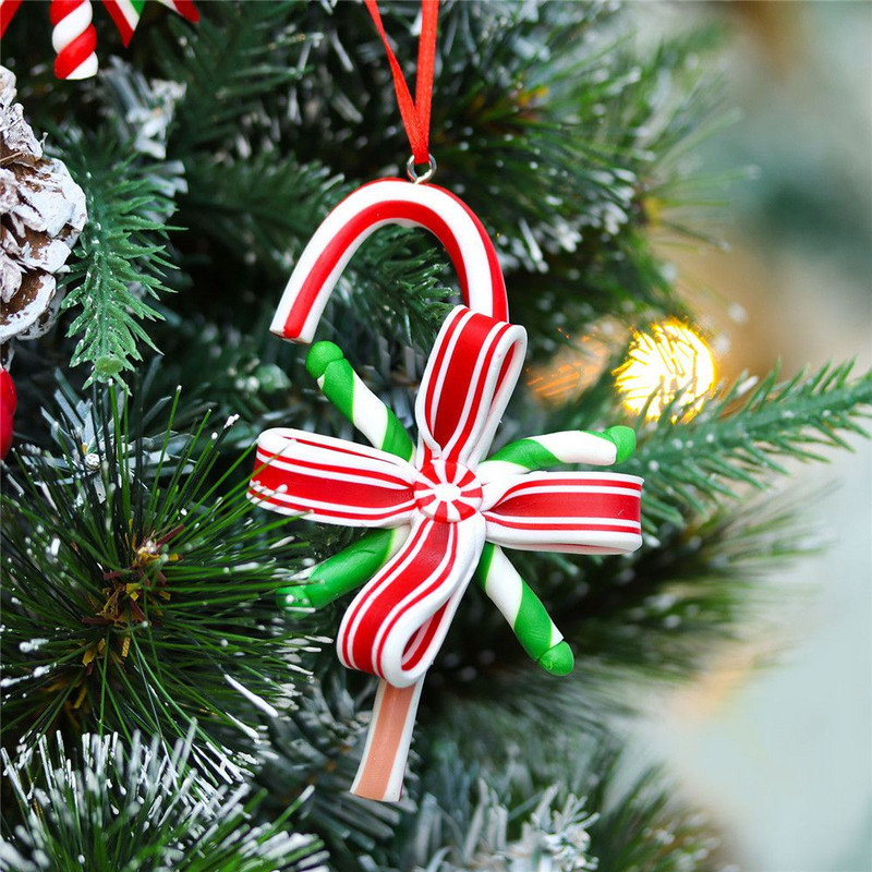 8 части Коледна близалка Висулка Орнаменти Коледно дърво Сладки фалшиви бонбони Висящи декорации Парти консумативи Подаръци