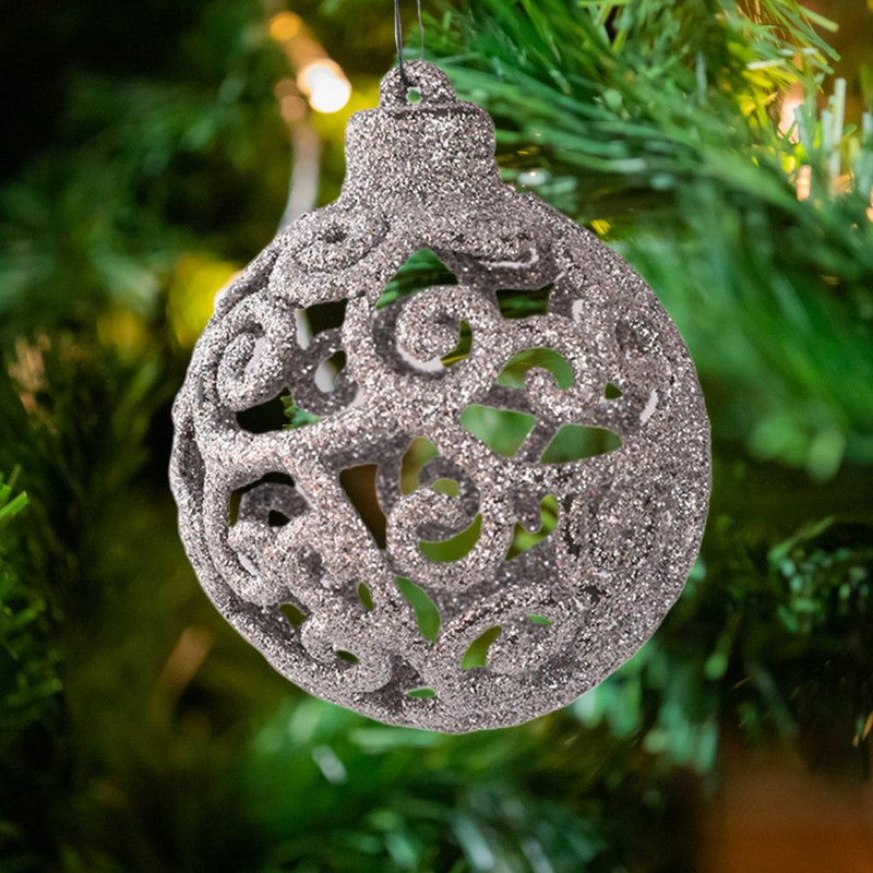 9Pcs Кухи блестящи коледни топки Висулка Пластмасови топки за коледно дърво Деликатни занаятчийски фестивални топки Висулки Консумативи за парти