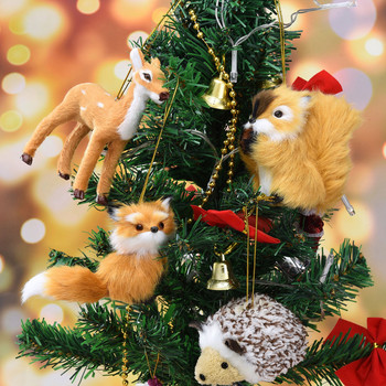 Коледна елха Декорации Висулка Сладък плюшен бухал Животно Висящ орнамент Весела Коледа Домашен декор Новогодишен подарък Navidad