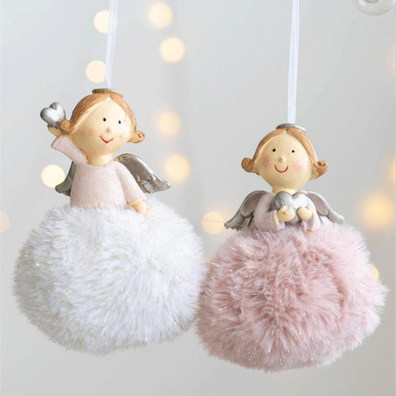Коледни плюшени ангелски момичета Кукли Коледно дърво Висулка Орнамент Коледни домашни декорации за дома Коледен подарък за Нова година 2022