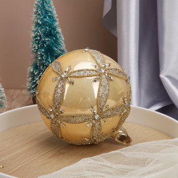 Χριστουγεννιάτικη μπάλα DIY Στολίδι Δημιουργική γυάλινη κίτρινη μπάλα Πρωτοχρονιάτικο Δώρο Δώρο Χριστουγεννιάτικο Δέντρο Κρεμαστό μενταγιόν