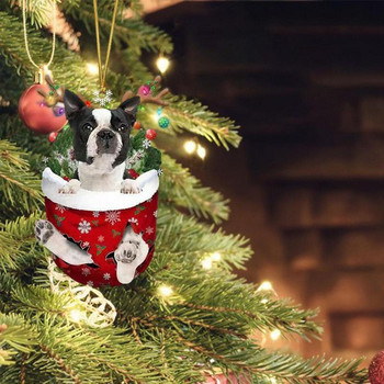Χριστουγεννιάτικα μενταγιόν για σκύλους που κρέμονται για διακοπές στολίδι για κατοικίδια κουτάβια Δώρα για λάτρεις κατοικίδιων, ιδιοκτήτες 2022 Noel Festival Διακόσμηση σπιτιού