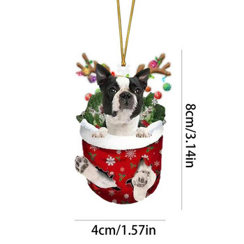 Χριστουγεννιάτικα μενταγιόν για σκύλους που κρέμονται για διακοπές στολίδι για κατοικίδια κουτάβια Δώρα για λάτρεις κατοικίδιων, ιδιοκτήτες 2022 Noel Festival Διακόσμηση σπιτιού