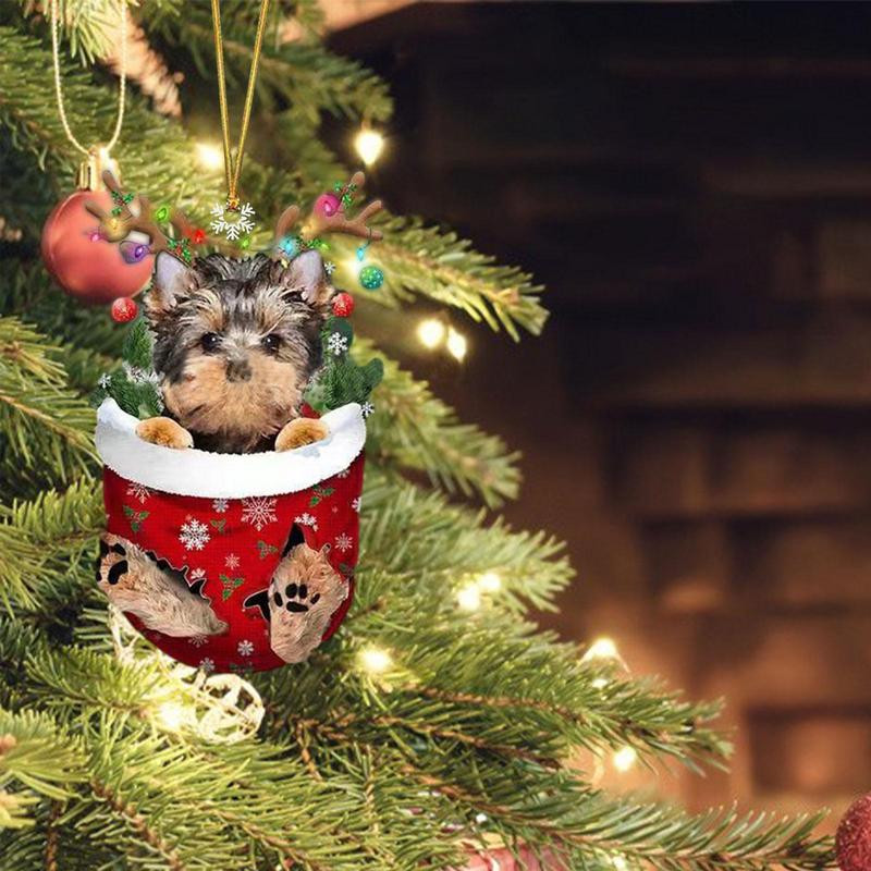 Висящи висулки за коледно кучешко дърво Празничен домашен любимец Кученце Орнамент Подаръци за любители на домашни любимци, собственици Фестивал Ноел 2022 Декорация на дома