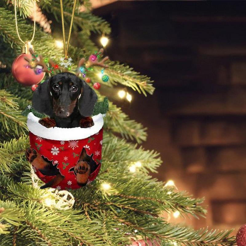 Висящи висулки за коледно кучешко дърво Празничен домашен любимец Кученце Орнамент Подаръци за любители на домашни любимци, собственици Фестивал Ноел 2022 Декорация на дома