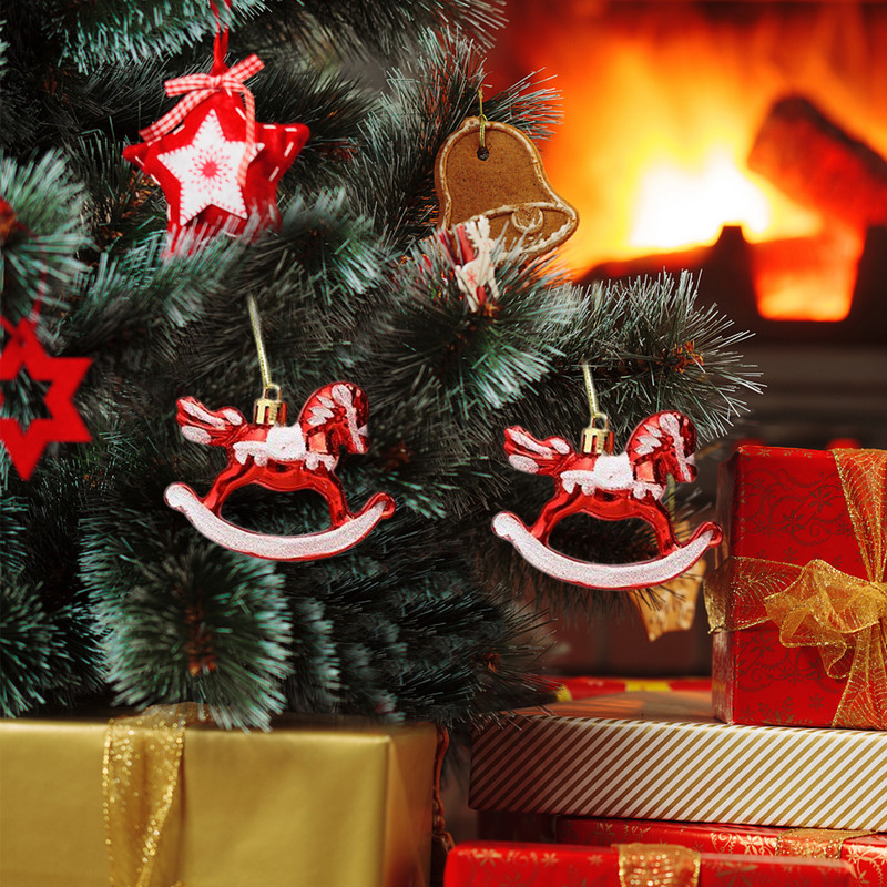 Коледни орнаменти за коне Коледни декорации за конско дърво 3 бр. Висящи орнаменти за коне Декорации с висулки за деца