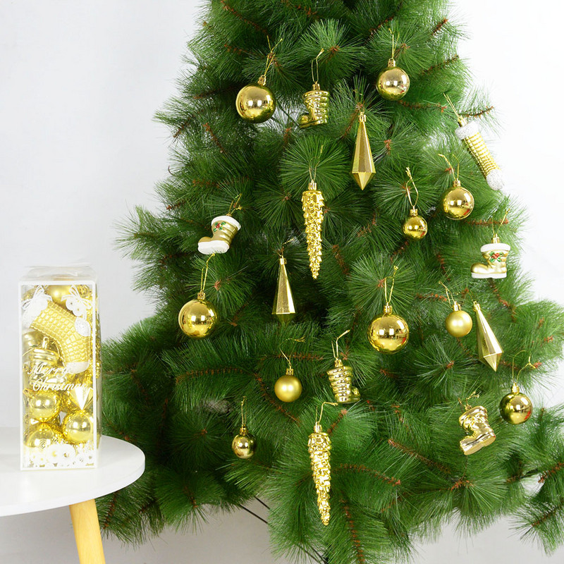 21 бр./кутия Блясък в синьо, розово, коледна топка, висулки, висящи чорапи, коледно дърво, висящи орнаменти, коледна украса за дома Navidad