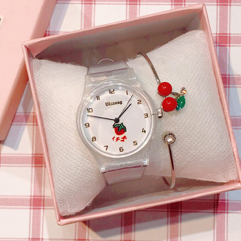 Παιδικό καθημερινό ρολόι με διάφανο λουράκι σιλικόνης