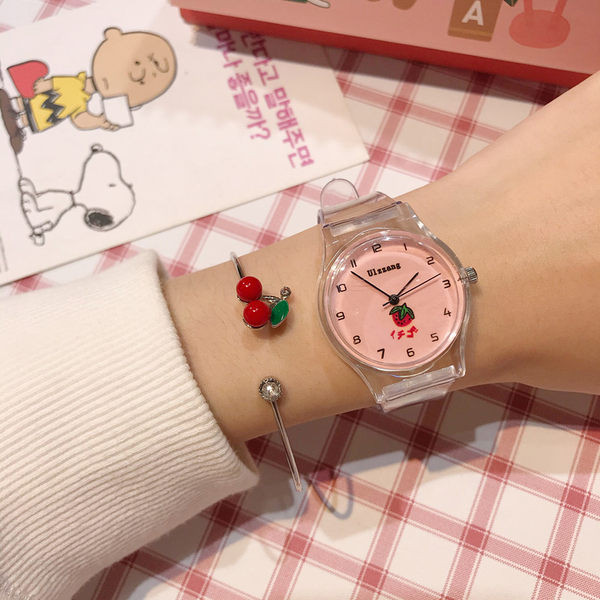 Läbipaistva silikoonrihmaga laste igapäevane käekell