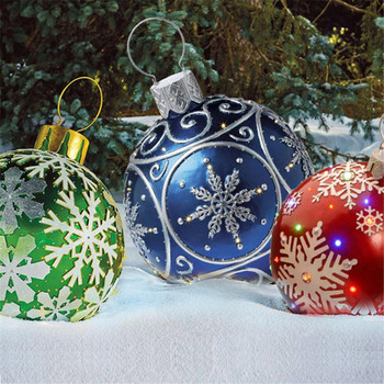 Χριστουγεννιάτικα φουσκωτά 60cm Διακοσμητική μπάλα εξωτερικού χώρου PVC φουσκωτή μπάλα γιγαντιαία διακόσμηση χριστουγεννιάτικου δέντρου Χριστουγεννιάτικα φουσκωτά διακόσμηση μπάλας