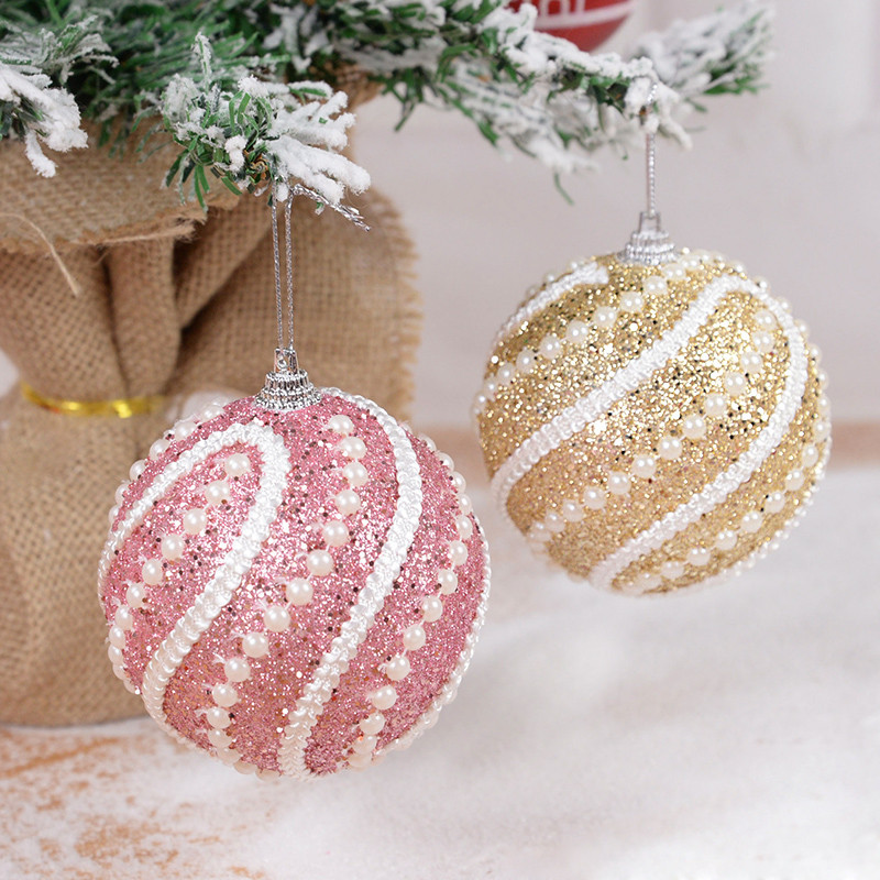 2/4бр. 8CM Коледни топки с пайети Блестяща топка Xmas Tree Висяща пяна Висулка Коледни орнаменти Navidad Decor Новогодишни подаръци