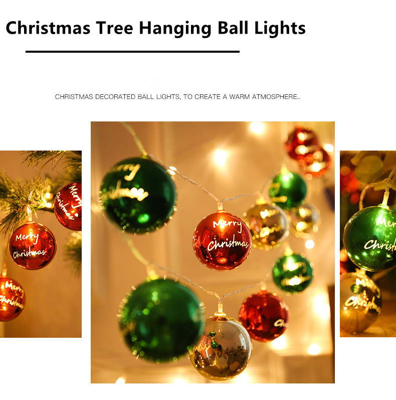 1.7M 10LED Коледни топки Орнаменти Xmas Висящи топки за дърво за венец Консумативи Декорация за сватбено тържество Подарък за Нова година 2022