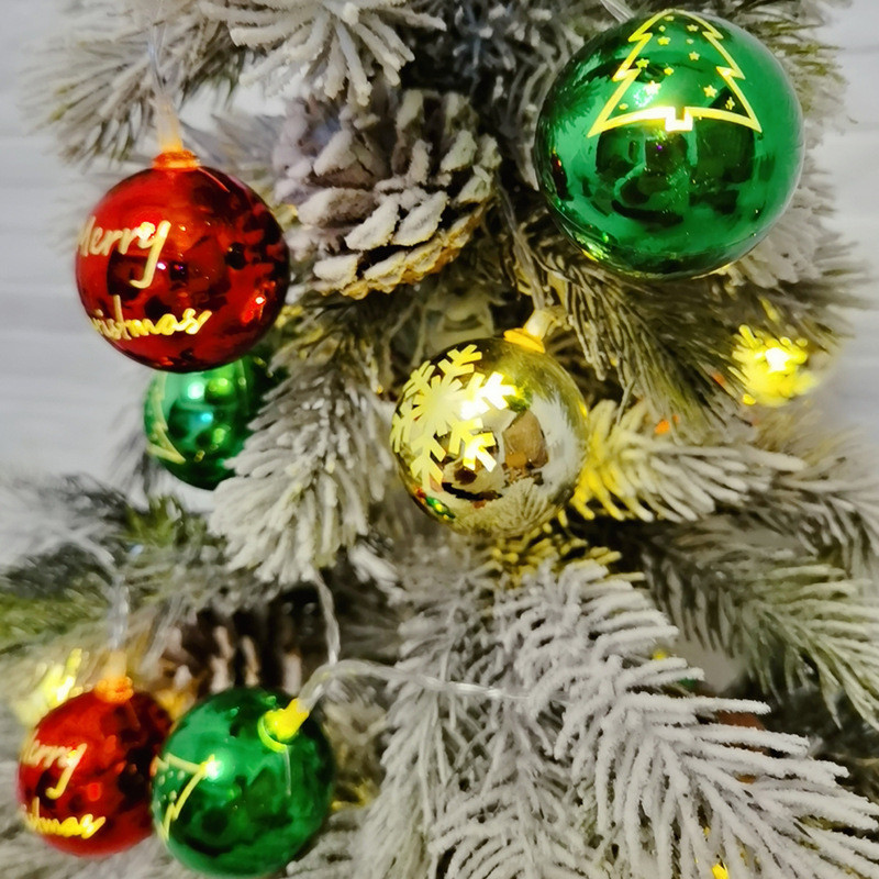 1.7M 10LED Коледни топки Орнаменти Xmas Висящи топки за дърво за венец Консумативи Декорация за сватбено тържество Подарък за Нова година 2022