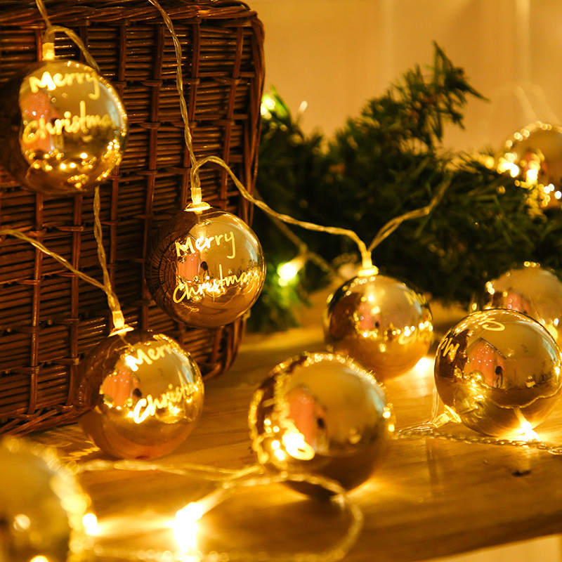 1.7M 10LED Коледни топки Орнаменти Xmas Висящи топки за дърво за венец Консумативи Декорация за сватбено тържество Подарък за Нова година 2022