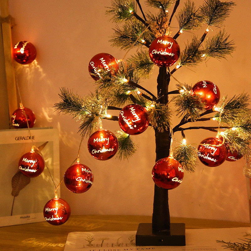 1.7M 10LED Коледни топки Орнаменти Xmas Висящи топки за дърво за венец Консумативи Декорация за сватбено тържество Подарък за Нова година 2022