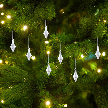 10 τμχ Διακόσμηση γιρλάντα Ακρυλικά Κρυστάλλινα Διακοσμητικά δέντρων με νιφάδες χιονιού DIY Χειροτεχνίες Χριστουγεννιάτικες προμήθειες για το σπίτι Δώρα Πρωτοχρονιάς