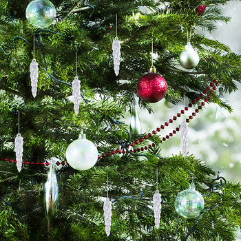 10 τμχ Διακόσμηση γιρλάντα Ακρυλικά Κρυστάλλινα Διακοσμητικά δέντρων με νιφάδες χιονιού DIY Χειροτεχνίες Χριστουγεννιάτικες προμήθειες για το σπίτι Δώρα Πρωτοχρονιάς
