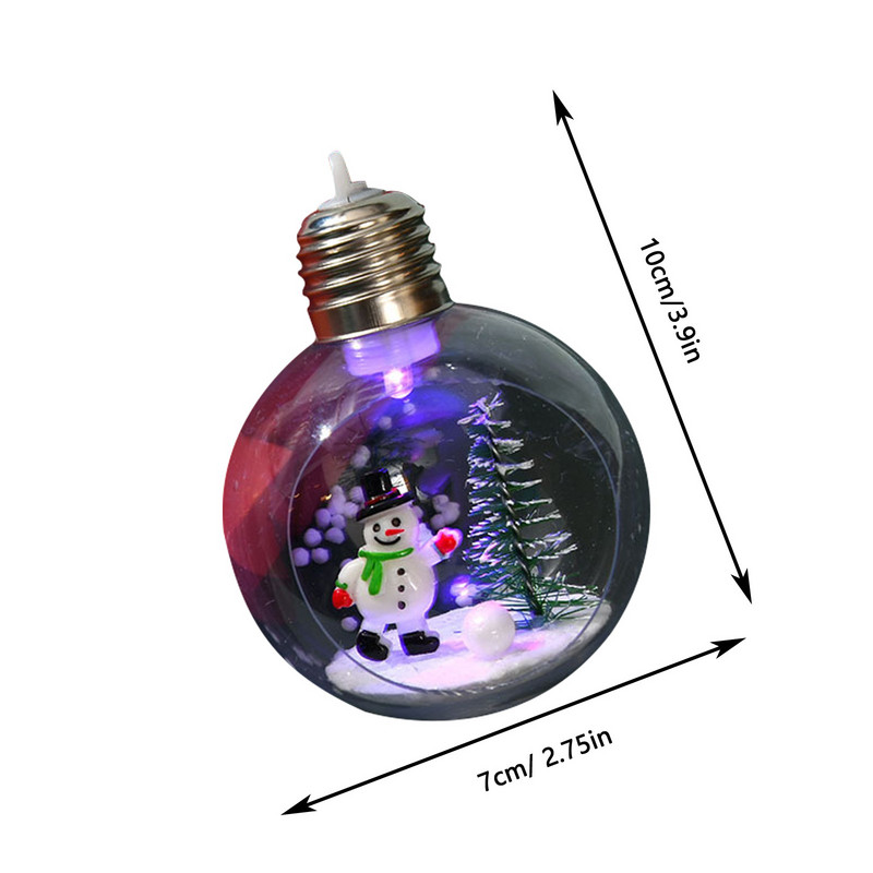 2 tk Led-tuledega maagiline pall läbipaistvast klaasist võlts-lumehelbest ripats jõulukaunistuseks uusaasta 2023 tilkkaunistused