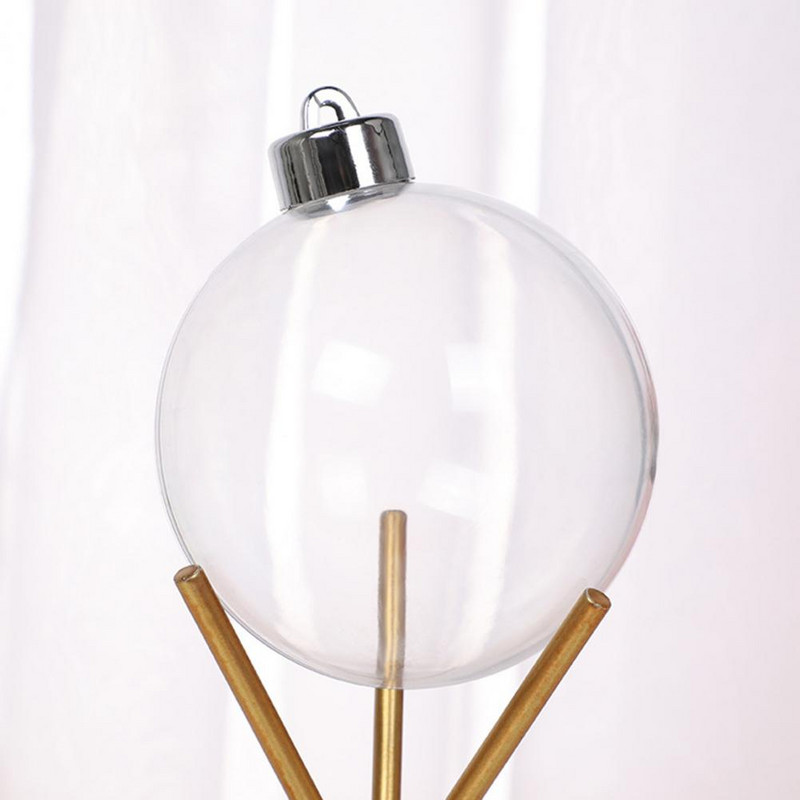 8 см/10 см Коледна топка Закопчаваща се куха топка с капачка с резба, устойчива на разрушаване, прозрачна пластмаса с възможност за пълнене Коледна топка Орнамент за парти