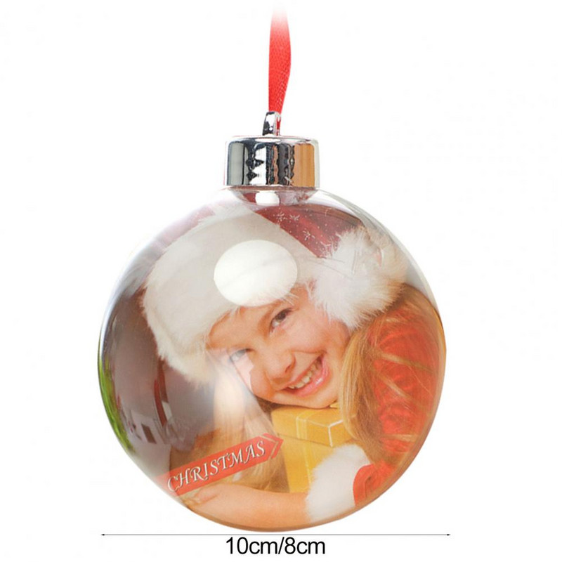 8 см/10 см Коледна топка Закопчаваща се куха топка с капачка с резба, устойчива на разрушаване, прозрачна пластмаса с възможност за пълнене Коледна топка Орнамент за парти