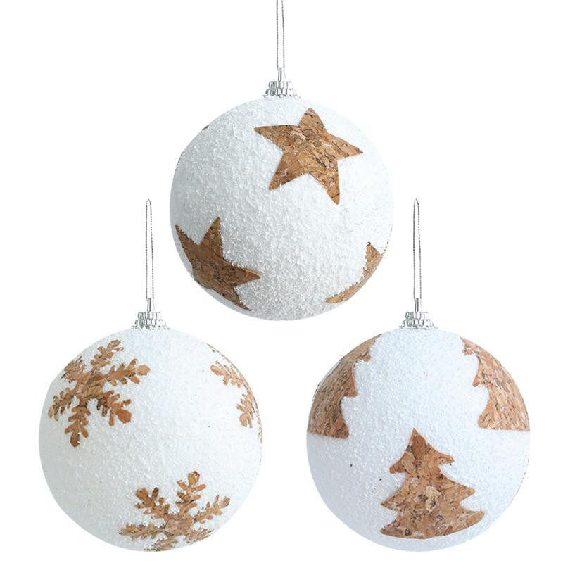 8 см бели коледни топки Орнамент за дърво Коледно дърво с пяна Орнамент Коледни топки Декорации