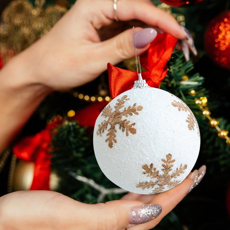 8 см бели коледни топки Орнамент за дърво Коледно дърво с пяна Орнамент Коледни топки Декорации