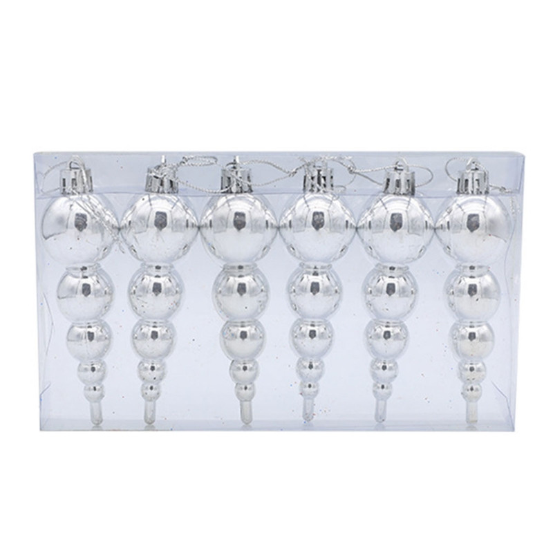 5 бр. Висящи орнаменти с бляскави нечупливи рисувани коледни елхи