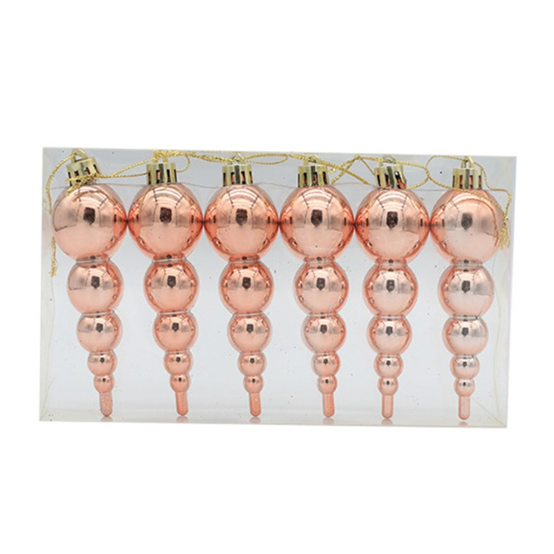 5 бр. Висящи орнаменти с бляскави нечупливи рисувани коледни елхи