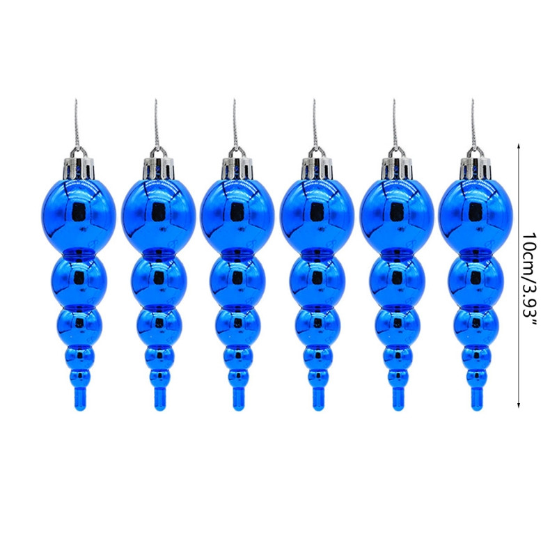 5 бр. Висящи орнаменти с бляскави нечупливи рисувани коледни елхи