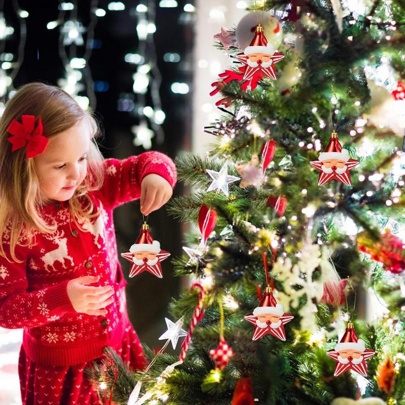 Комплект орнаменти за коледно дърво Комплект висящи орнаменти за коледно дърво 2 бр. Орнамент с висулка за коледно дърво Новост Топка Дядо Коледа