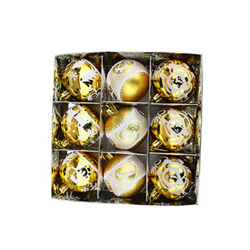 Коледни топки Декоративни топки 6 СМ Диаметър 9 бр. Шампанско злато/злато Висококачествено маслинено зелено/розово злато Коледни декорации