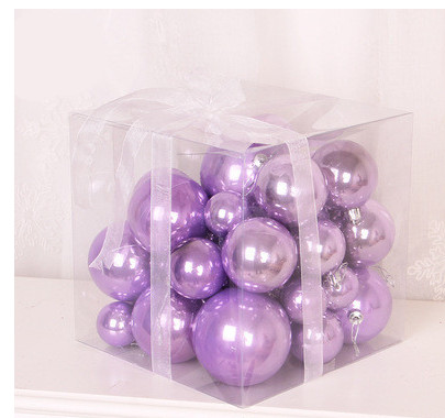 37PCS Коледни орнаменти за Коледа Украси за коледно дърво Топки Декор Лека пластмасова топка Висяща топка Орнамент Подарък