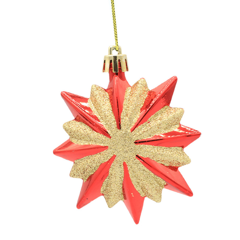 Коледна звезда Орнаменти 16-върха коледна звезда Висулка Коледна елха Висящи декорации Талисмани Висулки Подарък за Коледа