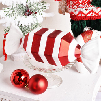 Фестивален парти декор Сладък подарък Коледен гигант Червен бял сладък бонбон Орнамент Коледно дърво Домашни сватбени витрини Декорации