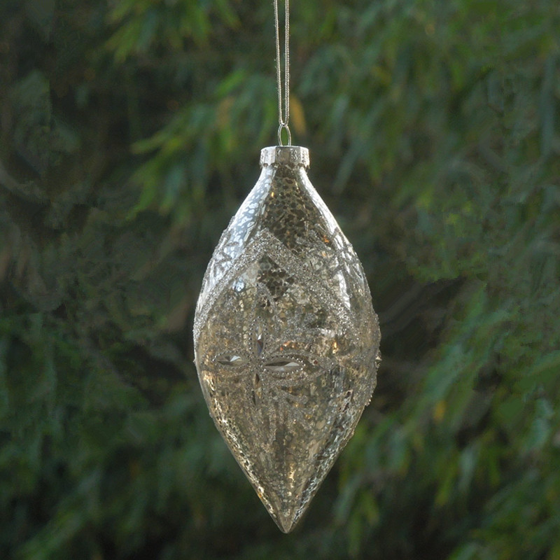 Безплатна доставка Сребърна серия Ръчно изработена висяща стъклена топка Коледна украса Глобус Фестивал Подарък за приятел