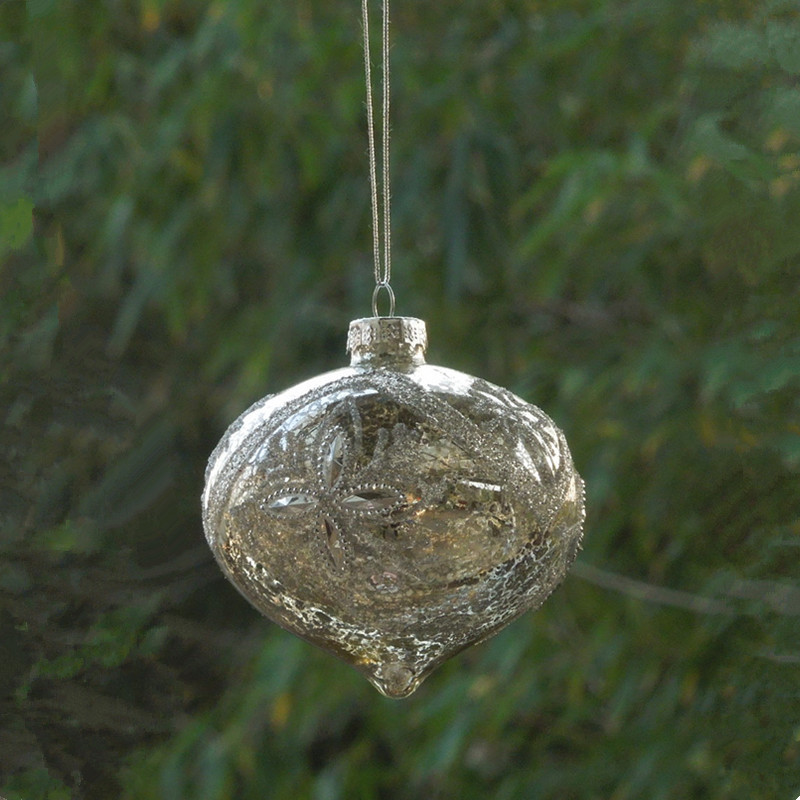 Безплатна доставка Сребърна серия Ръчно изработена висяща стъклена топка Коледна украса Глобус Фестивал Подарък за приятел