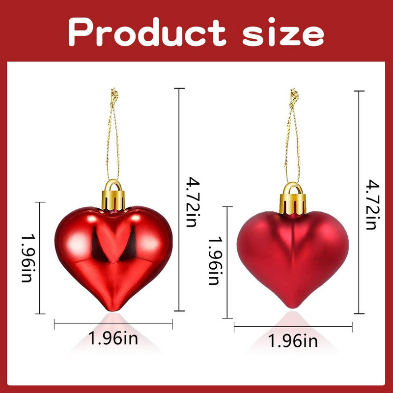 60Pcs Glitter Heart Star Висулка Коледна елха Аксесоари за окачване Декорации за дома Направи си сам Фестивал на Свети Валентин Парти орнамент