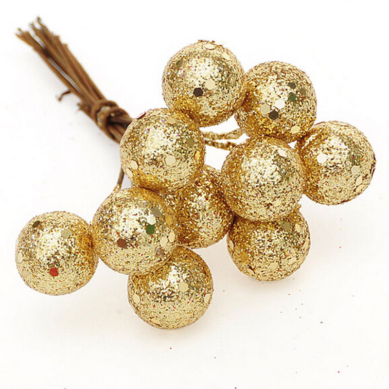 10 бр. Коледно дърво Baubles Red Sliver Златен цвят Висящи топки Висулка Орнамент за парти Коледна декорация