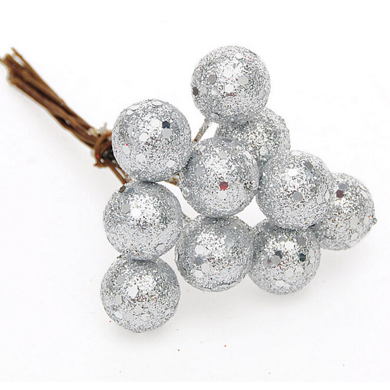 10 бр. Коледно дърво Baubles Red Sliver Златен цвят Висящи топки Висулка Орнамент за парти Коледна декорация