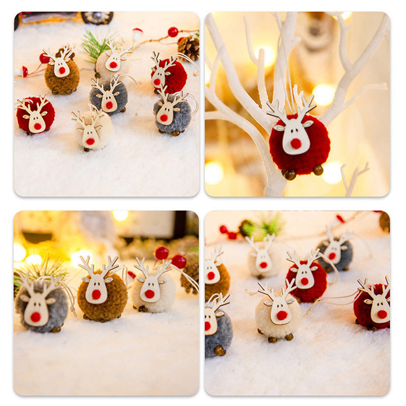 Коледна филцова висулка за кукла-овца Коледен орнамент Детски занаяти Парти консумативи Многоцветен елен висулка Парти консумативи