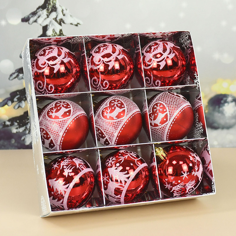 6cm 9tk Roosikuldsed jõulupallid Kaunistus jõulupuu rippuvad kaunistused Noel Navidad 2023 Kingitused jõulukaunistus koju