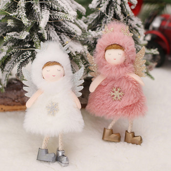 Φτερωτό βελούδινο κούκλα άγγελο κρεμαστό χριστουγεννιάτικο δέντρο Κρεμαστό στολίδι Χειροποίητη χειροτεχνία Χριστουγεννιάτικη διακόσμηση Πρωτοχρονιάτικο παιχνίδι δώρων