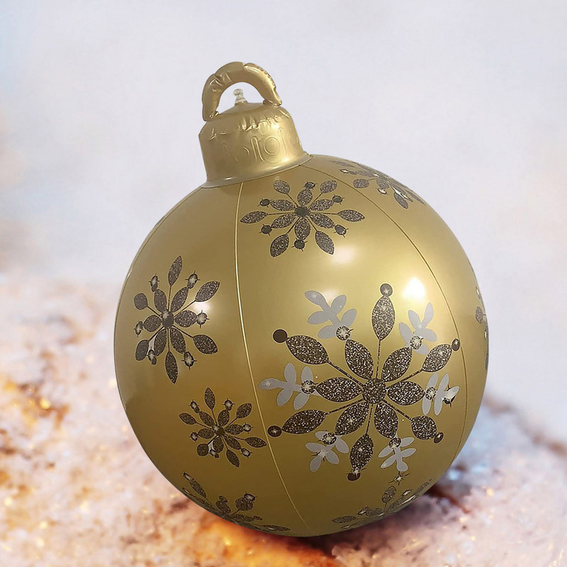 Надуваема коледна топка 2021 г. Нова коледна надуваема декорирана топка на открито, изработена от PVC 23,6 инча Гигантска коледна надуваема