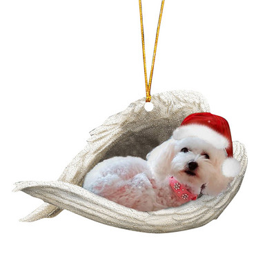 Navidad Angel Dog Χριστουγεννιάτικα στολίδια Χριστουγεννιάτικα στολίδια Χριστουγεννιάτικου δέντρου Δημιουργικά μενταγιόν αξεσουάρ Πρωτοχρονιάτικο πάρτι 2023