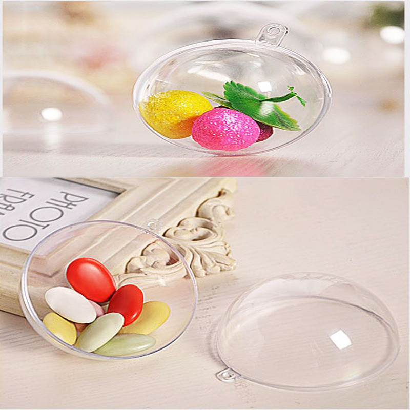 Детски подаръци Декорация за парти Кутия за бонбони Пластмасов прозрачен орнамент Прозрачна топка Акрилни занаяти Коледни висящи декори