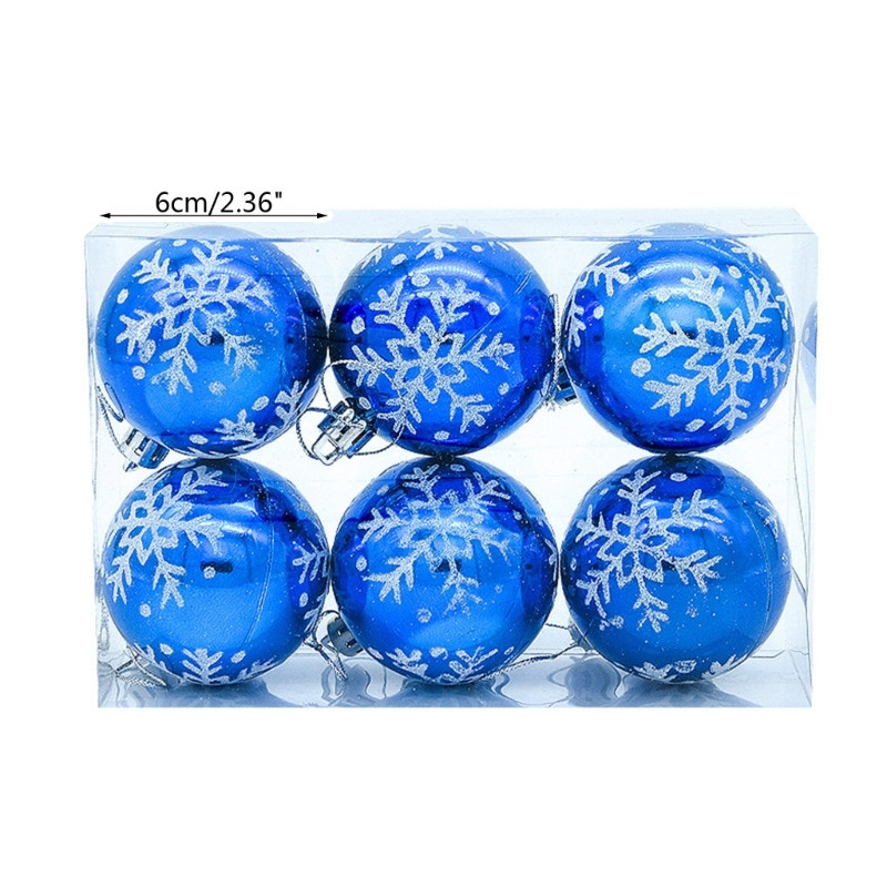 6 бр. 6 см коледни топки Орнамент за коледна елха Нечуплива висяща безделница